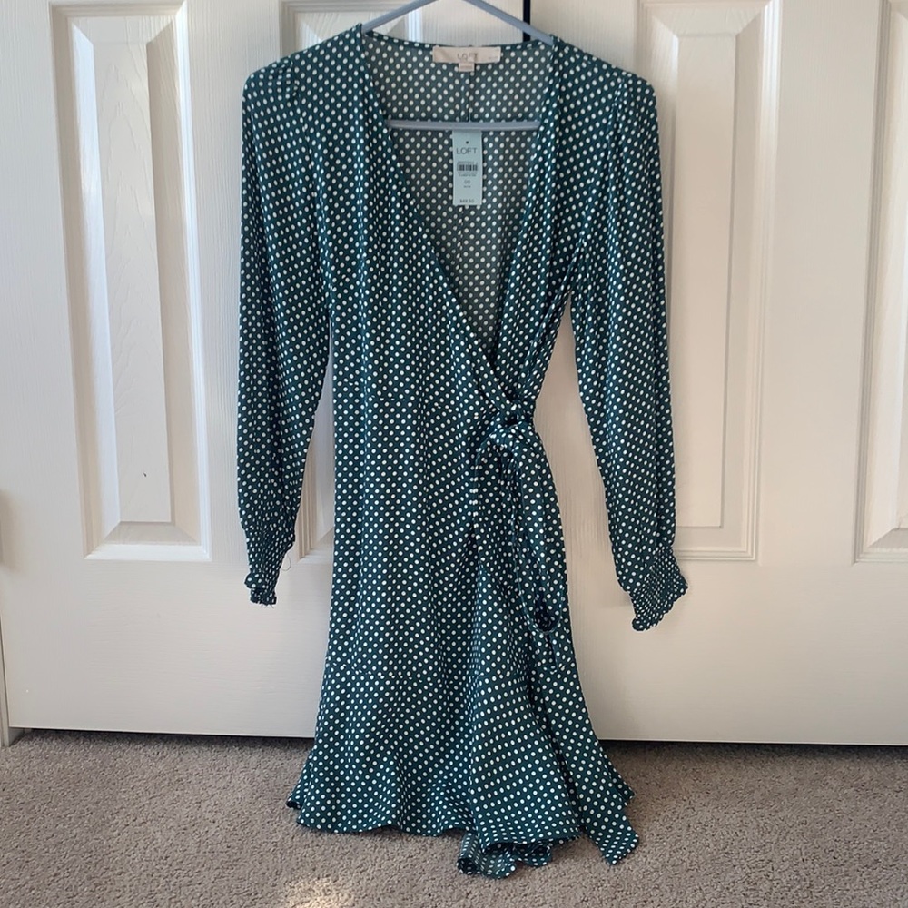 Loft front tie dress 00 petite